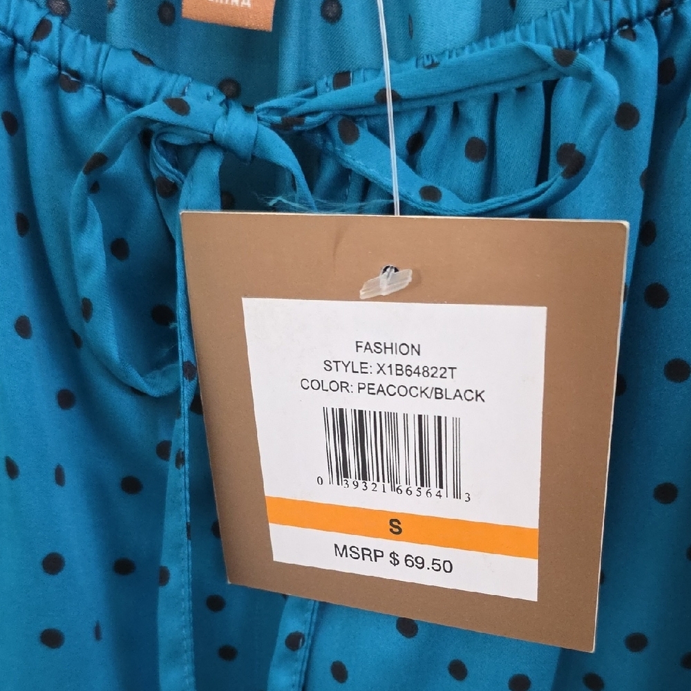 Ellen Tracy Blue Blouse with Dotted Pattern - Picture 3 of 4